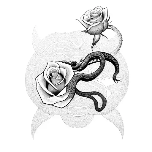 Snake With Dimond And Roses