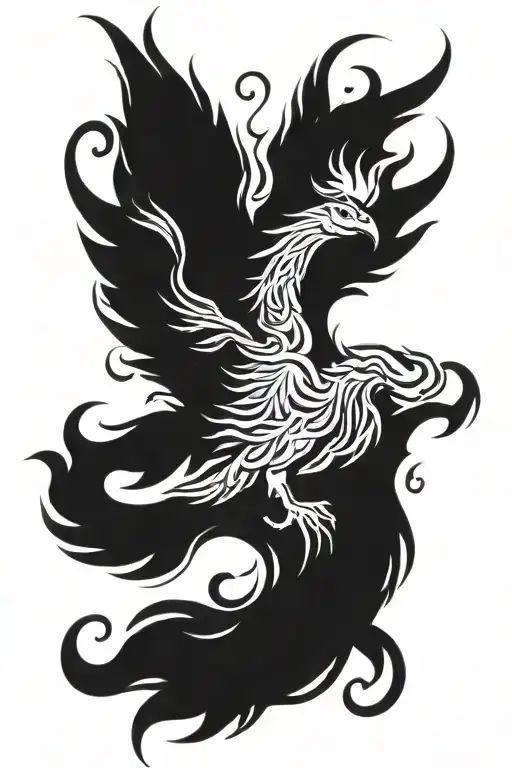Phoenix Rising From Flames