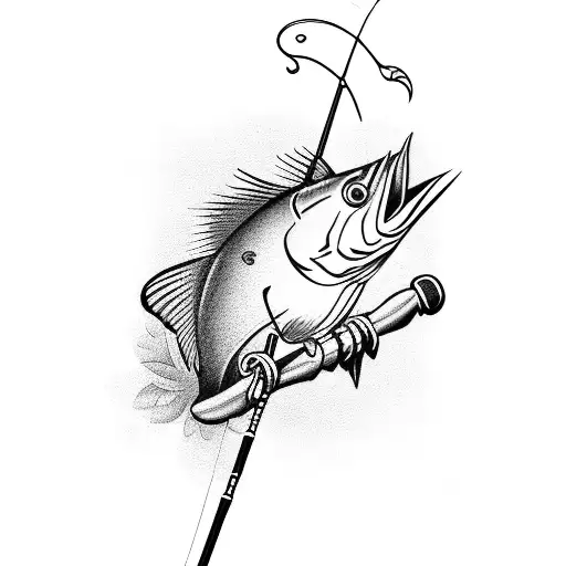 Fishing Pole With Cardinal