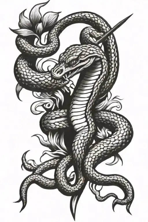 Cobra Snake On A Trident