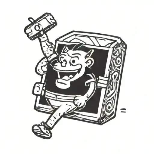Matchbox Cartoon Character Holding Match