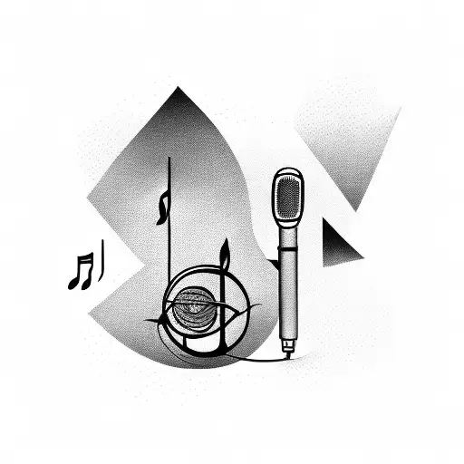 An Album Cover Design Featuring Music Notes And A Microphone