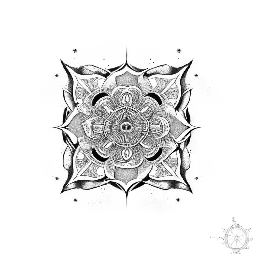 Fuse The Imagery Of A Nier Automata Sword With Delicate Floral Patterns In A Blackwork Design