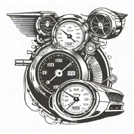 A Speedometer Eye Transitioning Into A Sports Car Theme On Your Forearm