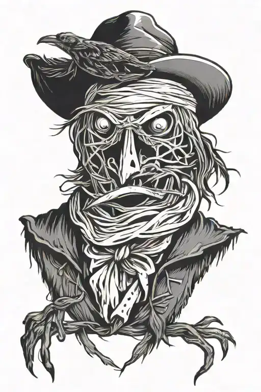 Scarecrow With A Raven