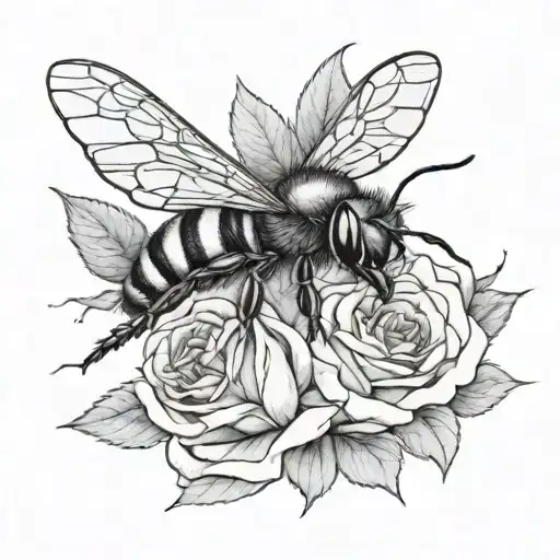 Bee And Salamander And A Rose