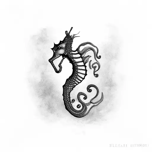 Sea Horse In Shape Of Letter F