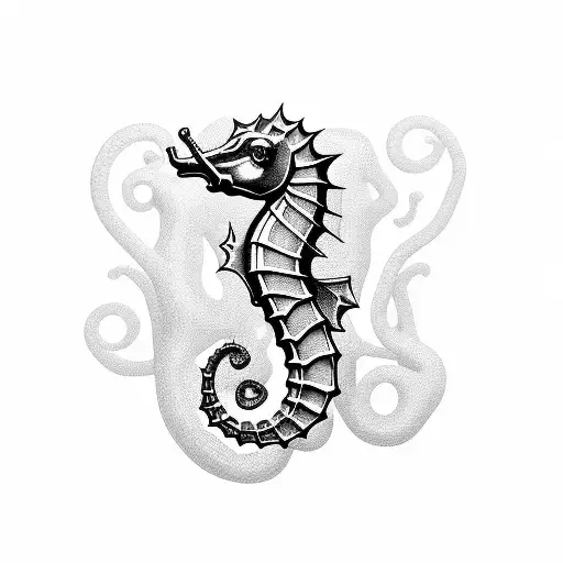 Sea Horse In Shape Of Letter F