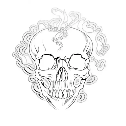 A Skull On A Black Background