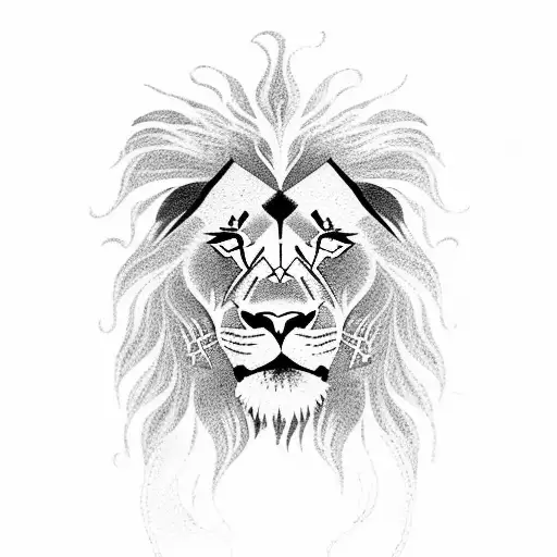 Incorporate A Lion And A Sunset To Symbolize Strength And Tranquility In Life