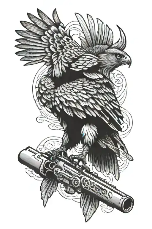 Hawk With Rifle