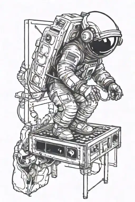 Astronaut Playing On An Arcade Cabinet