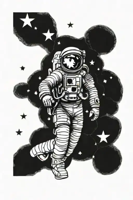 Astronaut With American Flag