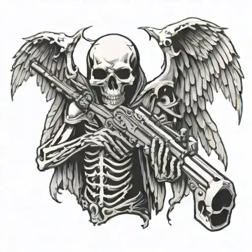 Skull Death Weapon Angel Evil Spirits Animals