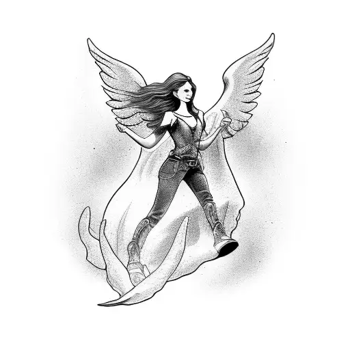 Angel Riding A Horse