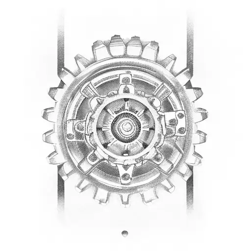 An Intricate Motorcycle Engine With Gears And Music Symbols