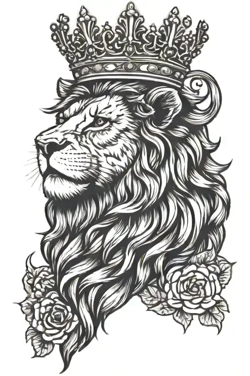 Lion Wearing A Crown