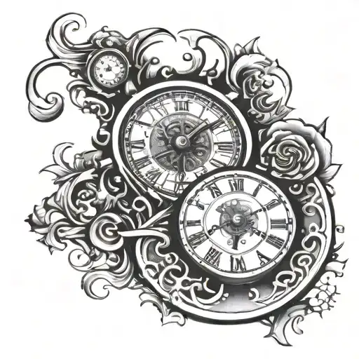 Time Lettering On The Neck With A Broken Dial