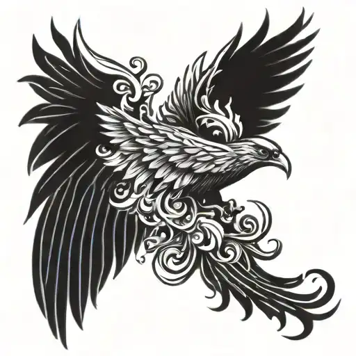 Phoenix With Open Wings