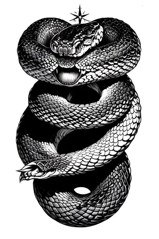 Snake Eating Itself Compass