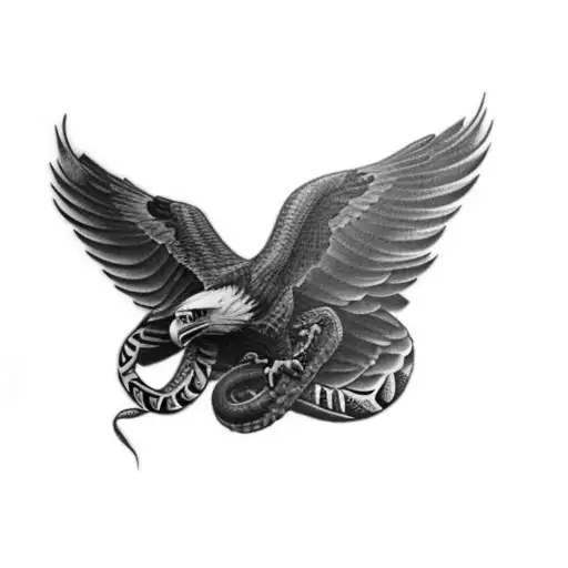 An Eagle With Snake