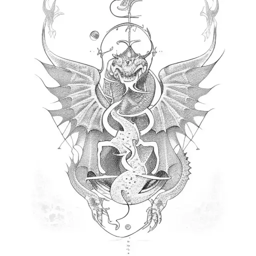 Zodiac Aquarius With Water Dragon