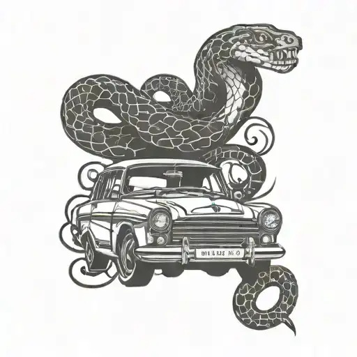 Car And Snake Wrapped