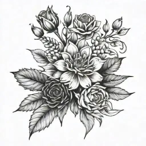 Rose Honeysuckle Aster Flowers