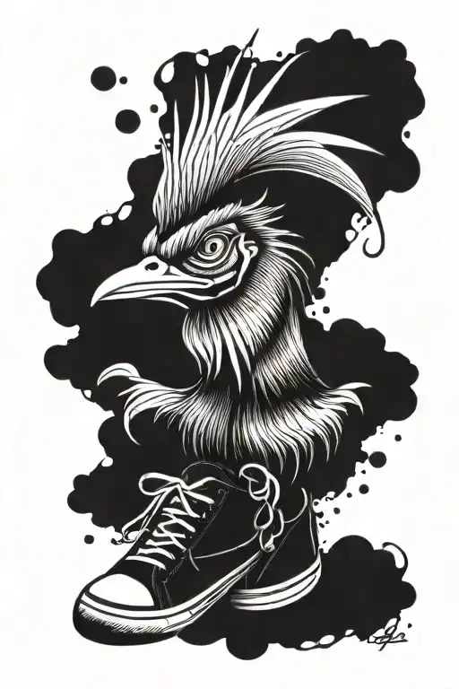 Rooster Wearing Sneakers