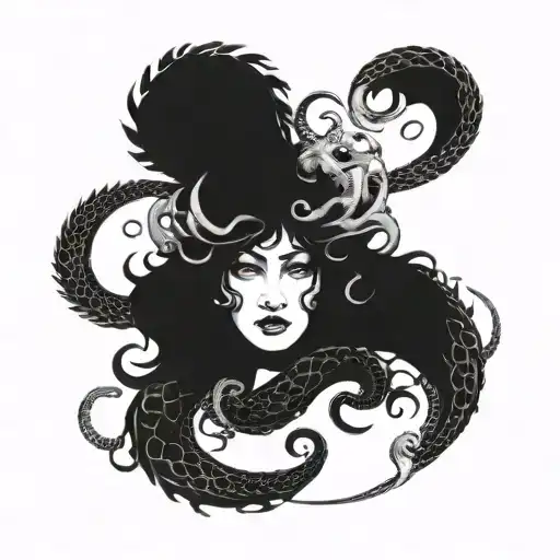 Medusa With Dragons