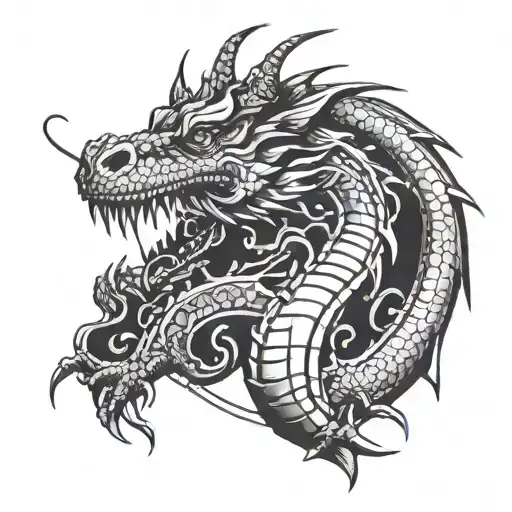 Incorporate A Microphone And Music Notes Into A Dragon Design