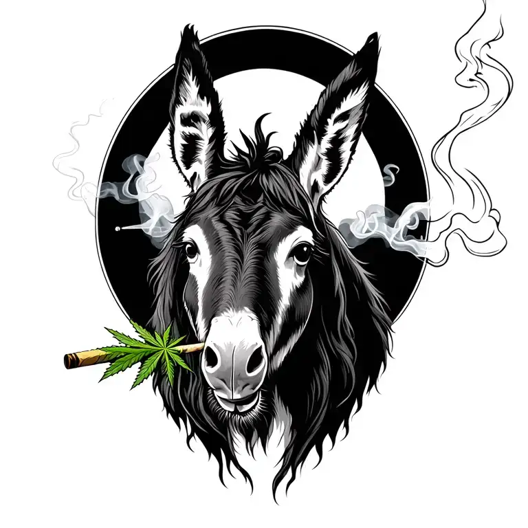 Sad Donkey Smoking Weed Joint