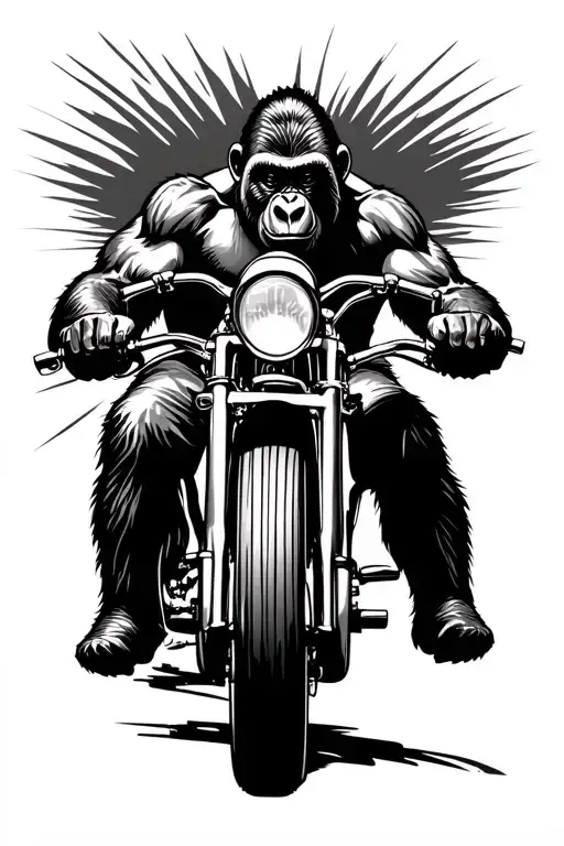 Gorilla Biker Riding