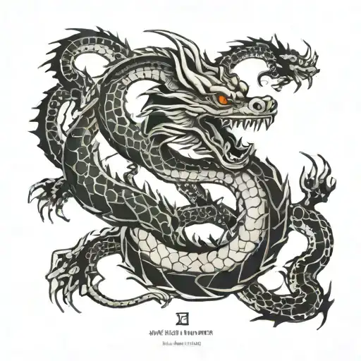 A Minimalist Tattoo Of The Dragon Ball Z Dragon Shenron With A Vedanta Quote