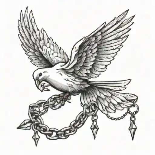 Dove Breaking Free From Chains