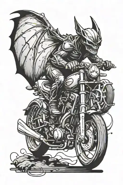 A Motorcycle Transforming Into A Sleek Vampire Bat In Flight
