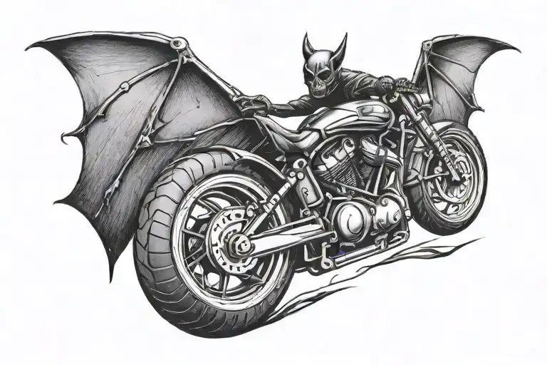 A Motorcycle Transforming Into A Sleek Vampire Bat In Flight