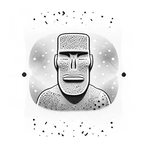 Moai Snowboarding On A Snowy Mountain