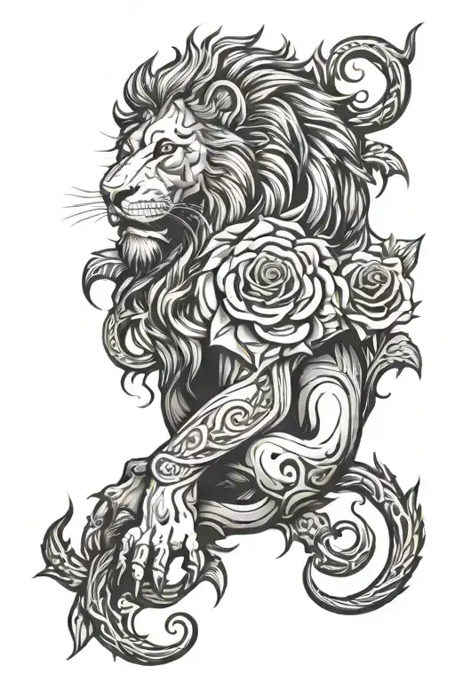 Rose Lion Viking Sleave