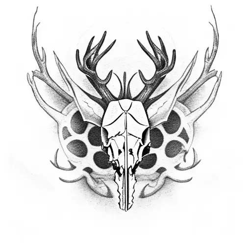 A Fish And A Deer Skull Combined To Create A Unique Hunting And Fishing Symbol