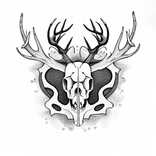 A Fish And A Deer Skull Combined To Create A Unique Hunting And Fishing Symbol