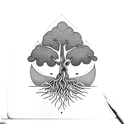 Tree Of Life With An Axe