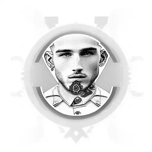 Combine Lil Peep's Face With Military Elements Such As Dog Tags And Camouflage Patterns