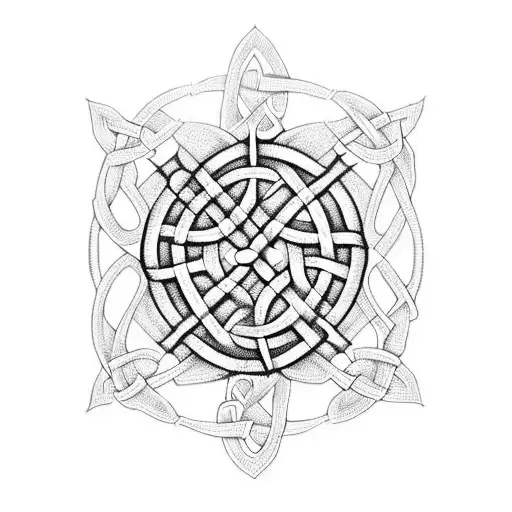 Celtic Knotwork Design Incorporating A Guitar Silhouette