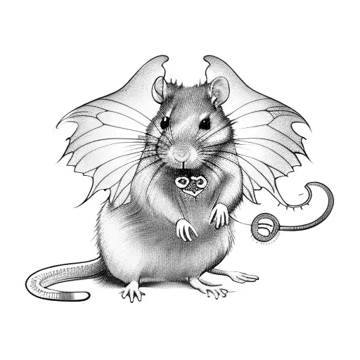 Cute Rat With Fairy Wings