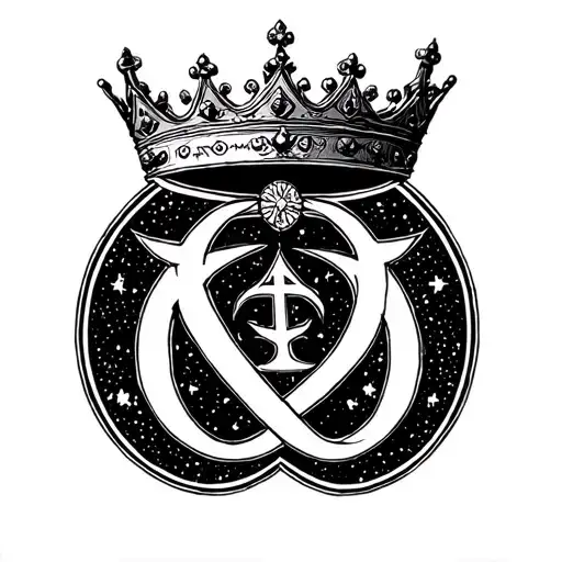 Alpha And Omega Logo Above The Crown