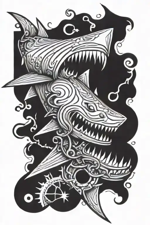 Shark With A Gear In Its Teeth