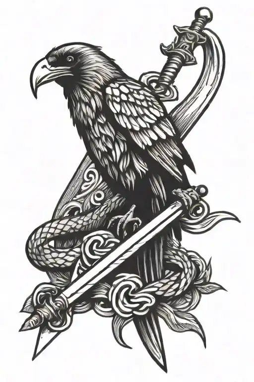 Raven Snake And Sword