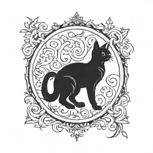 Startled Cat Silhouette