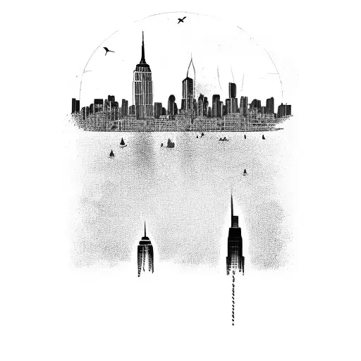 Skyline Of New York City With The George Washington Bridge